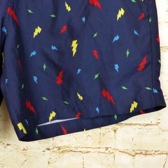 Trunks Surf & Swim Sano Shorts Men L Navy Blue Lighting Bolts Brief Lining Beach - Picture 5 of 12